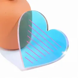 tdance Heart-shaped Iridescent L Pallet Acrylic False Eyeles palette Stand Pad Les Holder with Tick Mark Fake L Tool v2uL#