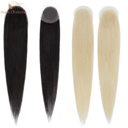 Toppers Scelte ricche Chiusura in pizzo Topper per capelli Lisci Parte libera Pezzi di capelli umani Estensioni dei capelli del bambino Colore naturale 8'' 18''