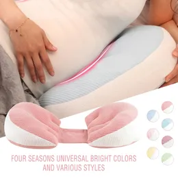 Side Sleeping Support Pillow For Pregnant Women Body Bamboo Fiber Cotton Solid Colored Maternity Pillows Pregnancy Side Sleepers 240313