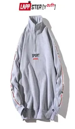 LAPPSTERYouth Sport Zipper Felpe con cappuccio Harajuku Uomo 2020 Moda coreana Felpe con cappuccio a righe laterali Uomo Abbigliamento streetwear giapponese CX2008910483