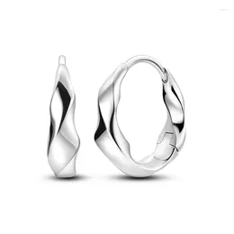 Stud Earrings Fashionable And Minimalist 925 Sterling Silver Medium Curved Metal Women's Party Jewelry