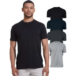 Echtes klassisches T-Shirt |Premium Slim Fit Herren T-Shirt |Rundhals-Set mit 4 Stück – mehrfarbig