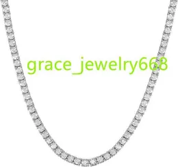 OEM ODM Fashion 925 Sterling Silver Link Chain Moissanite necklace tennis chain Customized necklaces for man and woman