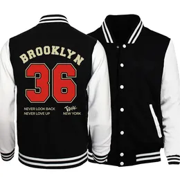 Бруклинский город ЙОРК Street Letter Бейсбольная форма Куртки для мужчин Модная повседневная одежда Свободные пальто большого размера 5XL Мужские 240320