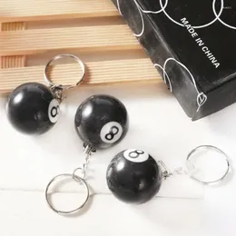 Keychains Mini Creative Snooker Bag Accessories No. 8 Resin Ball Key Ring Billiards Keychain NO.8 Chain Lucky Black Keyring