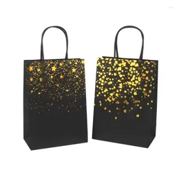 Confezione regalo 10 pezzi Borsa con stelle a forma di cuore abbronzante Carta kraft bianca nera Confezione regalo di nozze Confezione tote Box Custodia da asporto