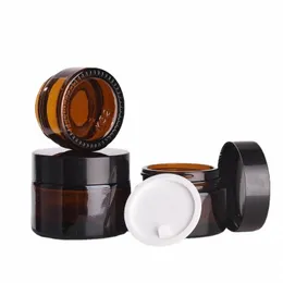 6 pezzi 5g 10g 15g 20g 30g 50g vetro ambrato marrone cosmetico crema per il viso bottiglie balsamo per labbra campione contenitore vaso vaso trucco fiale b03R #