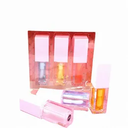 private Label 3 Packs of Lip Oil Custom Logo Fruit Plant Transparent Care Plum Liquid Lipgloss Remove Dead Skin Makeup Bulk E92L#