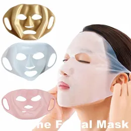 1PCS wielokrotnego użytku maska ​​krzemowa twarz kobiety narzędzie do pielęgnacji skóry wiszące ucha maska ​​żel arkusz żelowy 02YN#