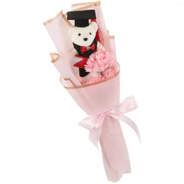 Decorative Flowers Adorable Graduation Bear Bouquet Present Grad Party Floral Gift