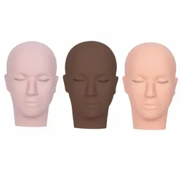 3 lager Eyeles Mannequin Head Face For Practice False Eyel Extensis ympning L Training Makeup Practice Model Tools W7N3#