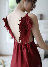 2020 مثيرة عارية الذراعين تقاطع الأجنحة Angel Wings Nightdress نساء الجنس ملابس داخلية الأميرة حمالات الشفافية الدانتيل