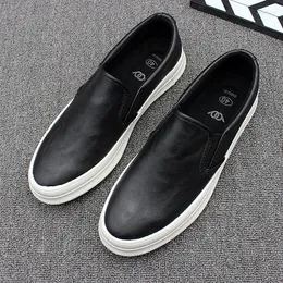 Casual Shoes Men's Quality Pedal Leather Low Help Thick Sole Single Loafers Zapatos De Hombre