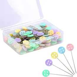 2024 100pc Patchwork PINS Çiçek Düğmesi Baş Pimleri DIY Kapitone Aracı Dikiş Aksesuarları Dikiş Patchwork pimleri Kelebek El Sanatları İğneleri İçin