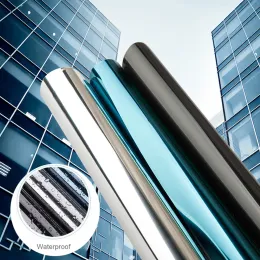 Films 10m Sun Protection Silver Window Film One Way Mirror Reflective Solar Tint Pravicy AntiUV Selfadhesive Glass Building Color