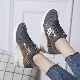 Casual skor vårkvinnor höjd ökar sneakers 6.5 cm plattform kil kvinnliga flicka vandrande damer sport som kör zapatillas de mujer