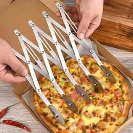 Nya 3/5/7 hjul Cutter Ded Divider Side Pasta Kniv Flexibel rullningsblad Pizza Peeler Rostfritt stål Bakeware Tools 35