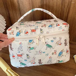 Borse per cosmetici Borsa portaoggetti portatile da donna Borsa da toilette trapuntata di grande capacità con cerniera Custodia da viaggio leggera per organizer da viaggio