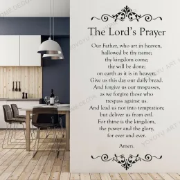 스티커 Yoyoyu 성경 벽 스티커 하늘에서 예술을하는 아버지 아버지 기독교 장식 가족 The Lords Prayer Poster JC76