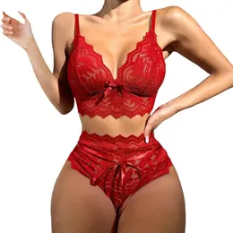 BHs Sets Frauen Sexy Dessous Set Damen Unterwäsche Floral Dünne Spitzen-BH und Höschen Weiblicher Riemen Dreieck Cup Bralettle Lenceria