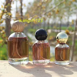 Bottiglia di profumo Flacon De Parfum in vetro rotondo di lusso da 30 ml 50 ml 100 ml con tappo a sfera in noce