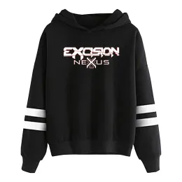 Excision Nexus Tour Oversized Hoodie Vintage Hip Hop Long Sleeve Hoodies Fashion Harajuku Hooded Sweatshirts Streetwear