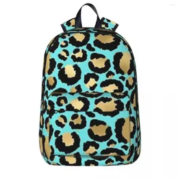 Backpack Metallic Leopard Print Fur Spot Boy Girlsbookbag School Bag Cartoon KidsRucksack Laptop Plecak