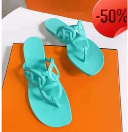 Slipper Egerie Sandal Woman Flat Sandals Flip Flop Designer Slides Chain Rubber Black Blue Beach Oran Fashion Outdoor Fashion Shoes TB3566