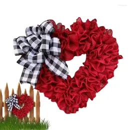 Decorative Flowers Valentine's Day Wreath Decoration Red Heart-Shaped Decor Garland Venue Layout For Wall Porch Fireplace Door And Window