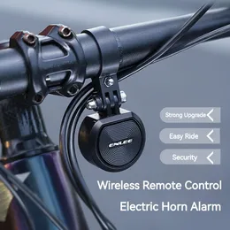 Enlee 120dB USB Charge Bicycle Electric Bell Cycle Scooter Scooter Trumpet Horn Anti-Antift Alarm Ciren Remote Remote 240322