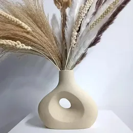 Vases BoyouNordic Ceramic Vase For Dried Flowers Pampas Grass Table Living Room Home Interior Decoration Accessories Modern Art