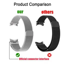 Pulseiras de relógio pulseira de 20 mm adequada para Samsung Galaxy Watch 6/5/4/Classic 47 mm 43 mm 40 mm 44 mm Pulseira de anel Milan Correa Galaxy Watch 5 Pro pulseira de 45 mm 240323