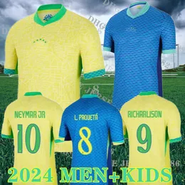 2024 CASEMIRO JESUS Brasil camisas de futebol RIHARLISON Camiseta RAPHINHA PAQUETA VINI JR RODRYGO Brasil maillots camisa de futebol homens crianças uniforme FÃS Jogador S-4XL