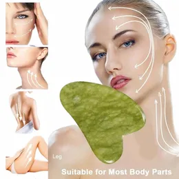Natural Green Jade Ste Gua Sha Massage Tool für die Gesichtsspa -Therapie Massager Gouache Ste Antistr Body Scra Board U8vo#