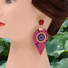 Baumelnde Ohrringe Xujiafu Ohrringe Augentropfen für Frauen Kristall Langes Leder Böhmischer Schmuck Geschenke Großhandel