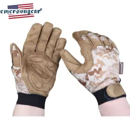 장갑 Emersongear Tactical Gloves 완전 손가락 가벼운 임무 군대 전투 장갑 페인트 볼 슈팅 핸드 보호 자전거 AOR1