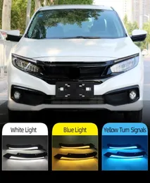 2pcs Araba Far Kaş Dinamik Sarı Dönüş Sinyali DRL LED Honda Civic için Gündüz Çalışan Işık 2017 2018 2018 2019 20206714727