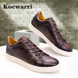 Sapatos de couro masculino Sapatos de couro Casual Sapatos planos Lace Up Fish Pattern Sapatos artesanais Dating Office Fashion Banquet Sapatos masculinos