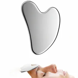 Acciaio inossidabile GuaSha Strumenti per il massaggio della cura della pelle del viso Rullo Gua Sha Set Board SPA Scra Agopuntura Fascia muscolare Relaxati M8YY #