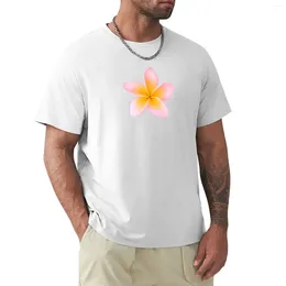 Herrpolos rosa plumeria t-shirt plus storlek toppar hippie kläder anime svarta tungvikt t skjortor för män