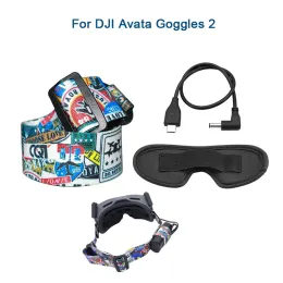 Devices For DJI Avata Goggles 2 2 Glasses Headband Head Strap / Power Cable / Dustproof Shading Pad VR Accessories for DJI Avata