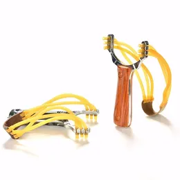 Bow Slingshot Sling Wood Aluminium Aluminium Accouplage Hunting Exclued Catapult Outdoor Shot لعبة قوية إطلاق JMSDA