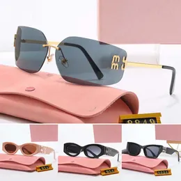 Designer-Sonnenbrille für Damen mit Box, Sonnenbrille, weiße Glaslinse, Augenschutz, klare Linse, braune Sonnenbrille, Damen-Marken-Sonnenbrille