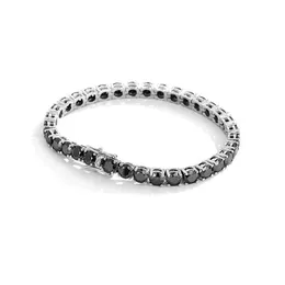 Pulseira masculina de moissanite com diamante preto, diamante completo s925, prata pura, luxo, simples, corrente de tênis sobre caneta broca com certificado