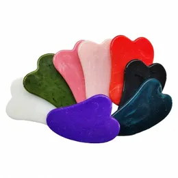 natural Jade Heart-shaped Gua Sha Scraper Massage Board Gua Ste For Face Neck Skin Lifting Wrinkle Remover Beauty Care t5xL#