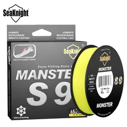 Seaknight S9 Monster/Manster 300m 500m 9 Strands釣り線超強力PEグリーン広角テクノロジー塩水フィッシングライン240315