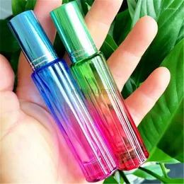 Frascos de armazenamento 100 pçs/lote 10ml vazio colorido frasco de spray de vidro pequenos recipientes cosméticos portátil roll on