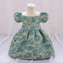 Girl Dresses MQATZ Baby Clothes Summer Dress Kids Christening Princess Green Flower Bow Ball Gown Toddler Party Children Baptism Born