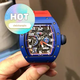 RM Wrist Watch Mens الآلية التلقائية آلية RM030 Limited Edition 42 × 50 مم Mens Watch RM030 Blue Ceramic Limited Edition 100 Paris