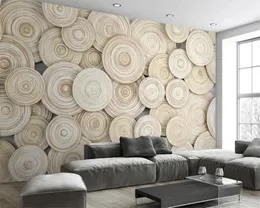 Wallpapers papel de parede personalizado "anéis anuais" simples natural moderno minimalista grão de madeira tv fundo parede decoração de casa 3d
